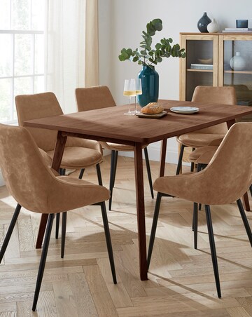 Oslo Dining Table with 6 Etta Faux Leather Chairs