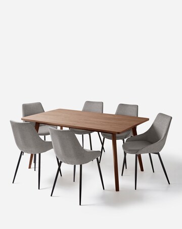 Oslo Dining Table with 6 Etta Fabric Chairs