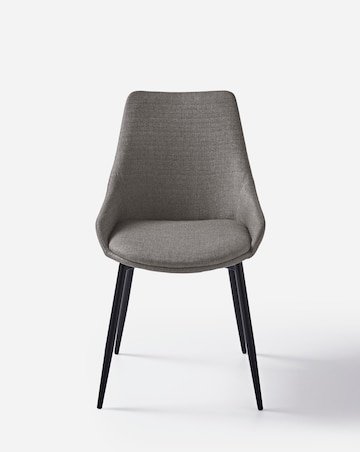 Oslo Panel End Dining Table with 6 Etta Fabric Chairs