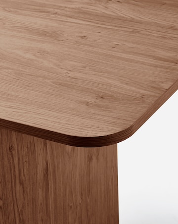 Oslo Panel End Dining Table with 6 Etta Fabric Chairs