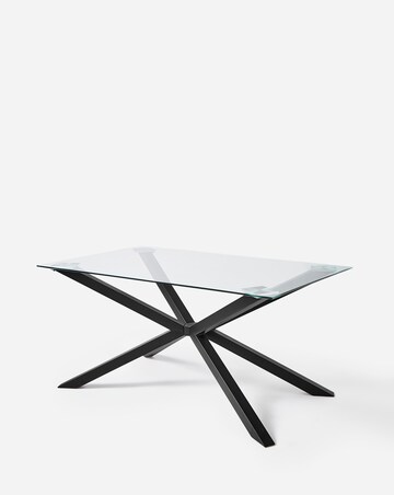 Bodie Black 6 Seater Dining Table with 6 Etta Fabric Chairs