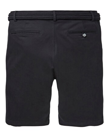 Black Belted Slim Stretch Shorts