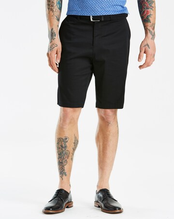 Black Belted Slim Stretch Shorts