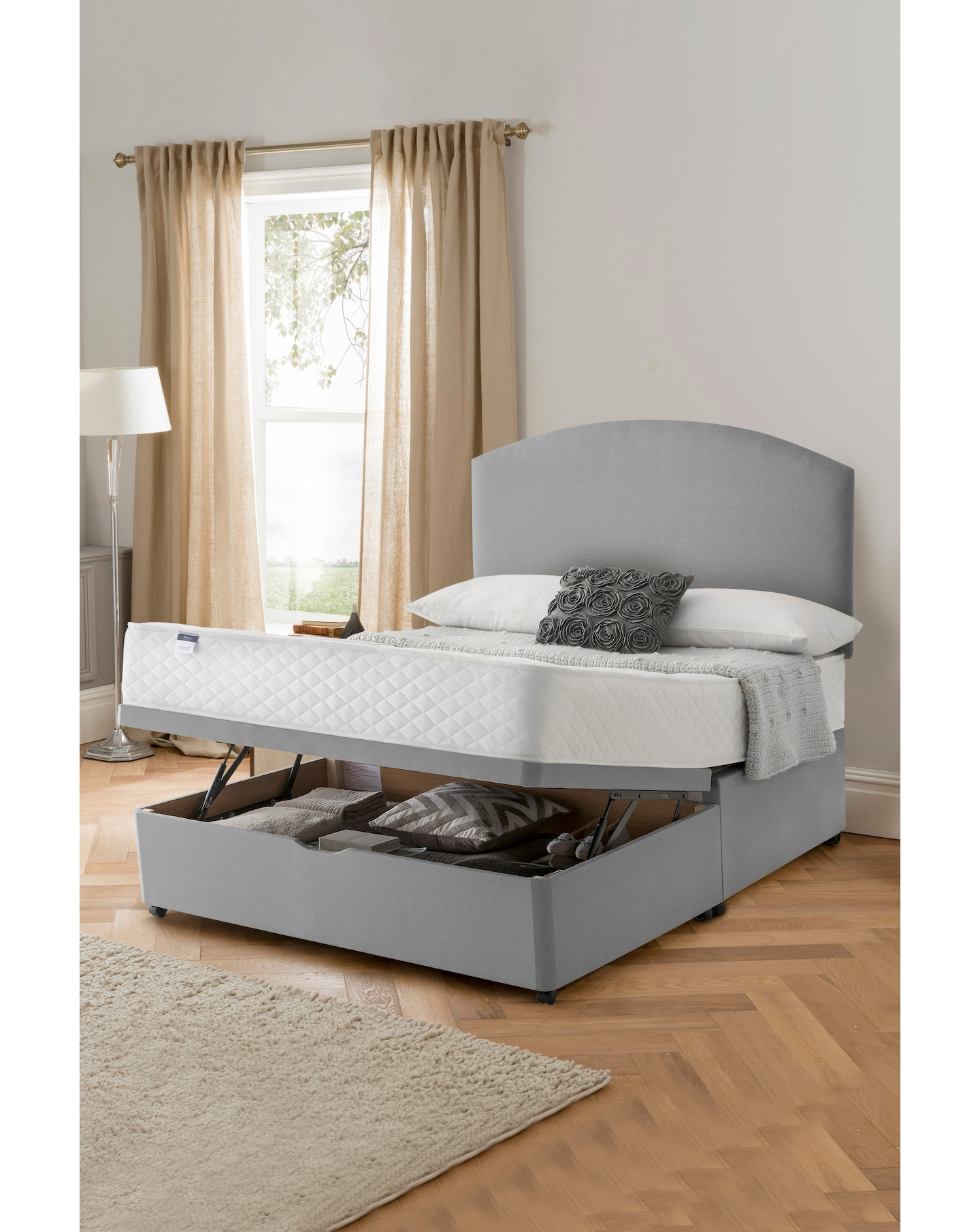 New In - Silentnight Fabric Half Ottoman Base