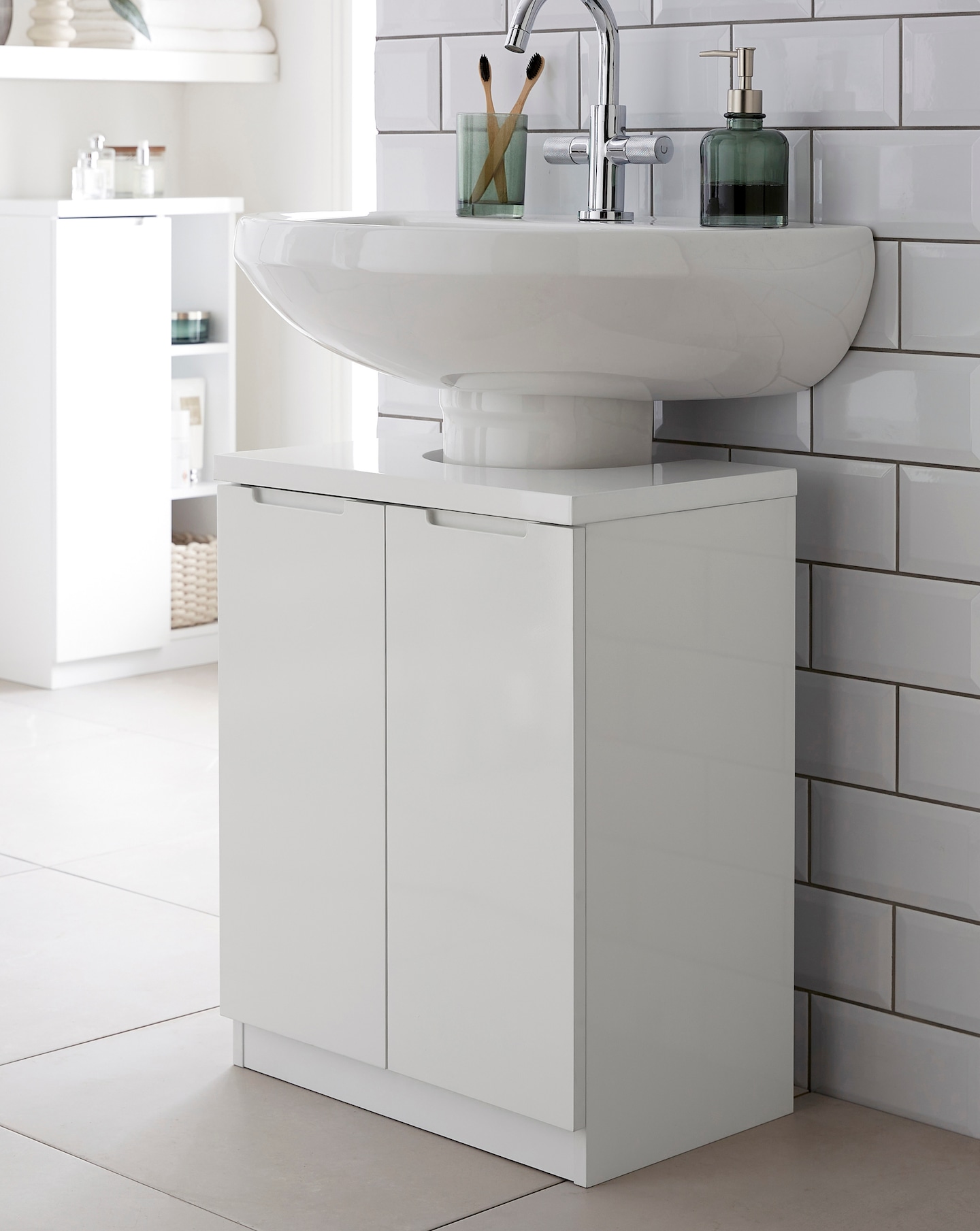 Hopton High Gloss Underbasin Cupboard