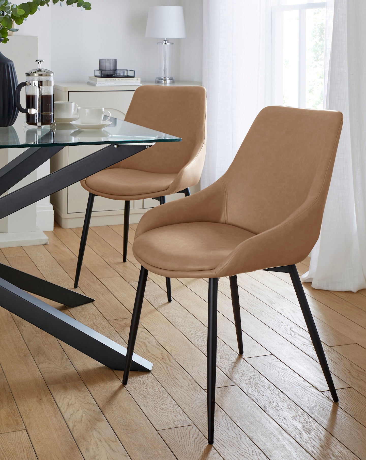 New In - Etta Faux Leather Pair of Dining Chairs