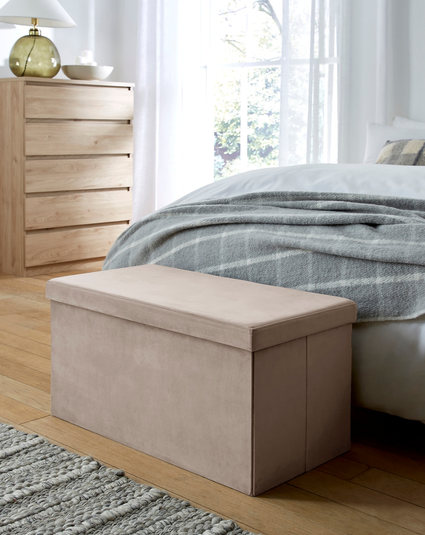 New In - Velvet Foldable Storage Ottoman