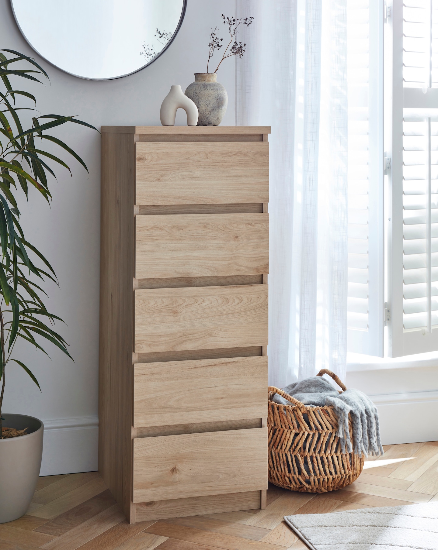 Clayton 5 Drawer Tallboy