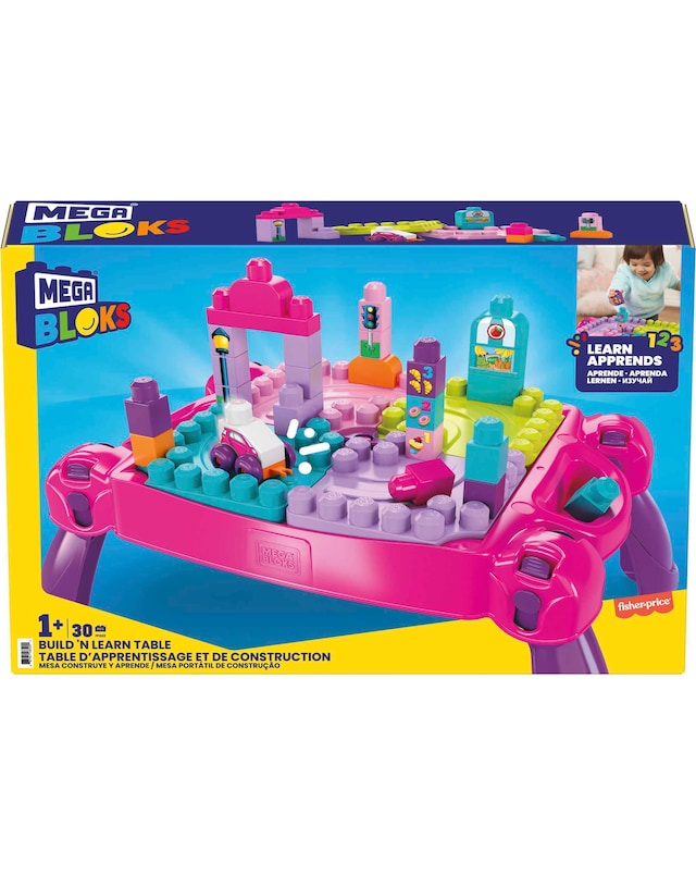 New In - Mega Bloks Build N Learn Table Pink