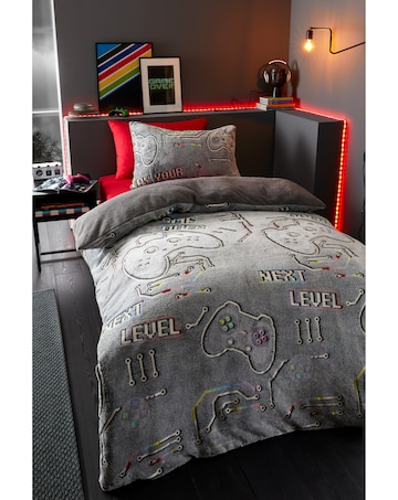 Catherine Lansfield Game Over Glow in the Dark Duvet Cover Set