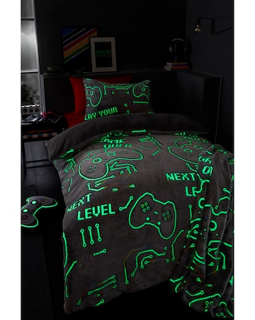 Catherine Lansfield Game Over Glow in the Dark Duvet Cover Set