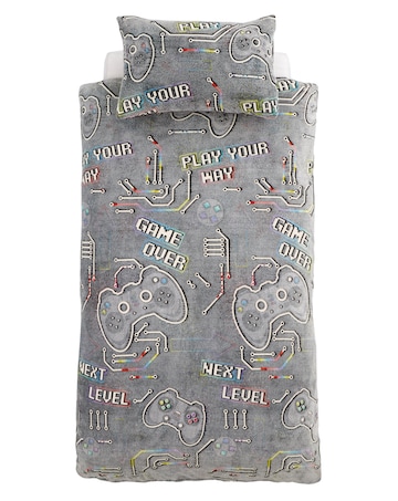 Catherine Lansfield Game Over Glow in the Dark Duvet Cover Set