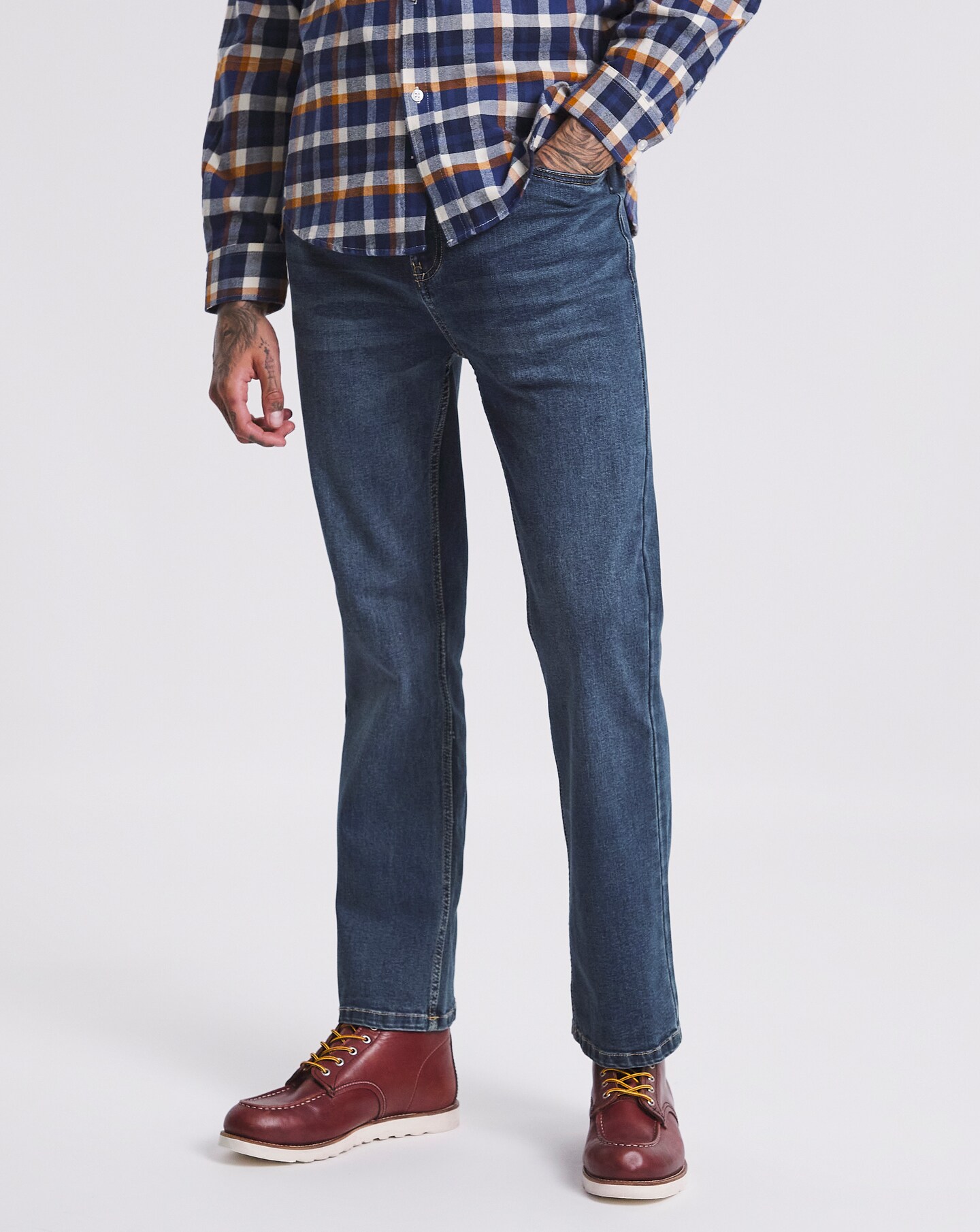 Stonewash Bootcut Fit Stretch Jeans 