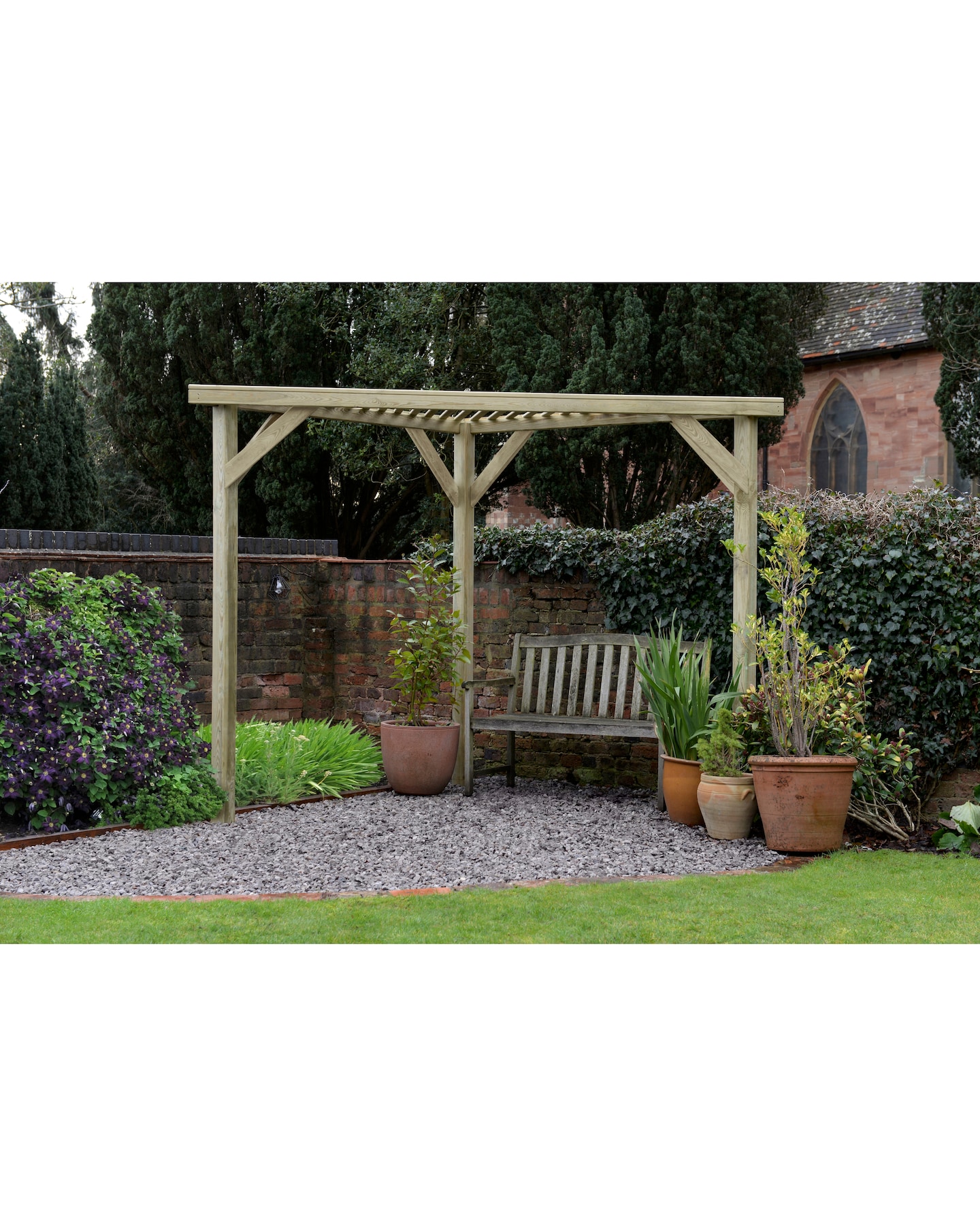 New In - Forest Slatted Corner Pergola