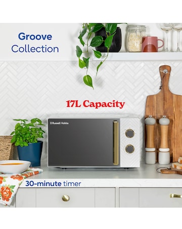 Russell Hobbs Groove 17 Litre Manual Microwave White