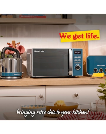 Russell Hobbs Distinctions 20 Litre Ocean Blue Stainless Steel Digital Microwave