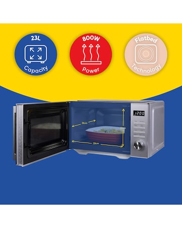 Russell Hobbs 23 Litre Silver Flatbed Digital Microwave