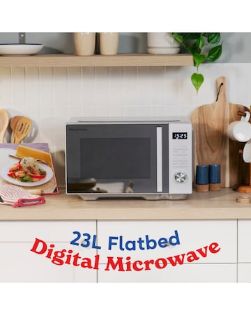 Russell Hobbs 23 Litre Silver Flatbed Digital Microwave