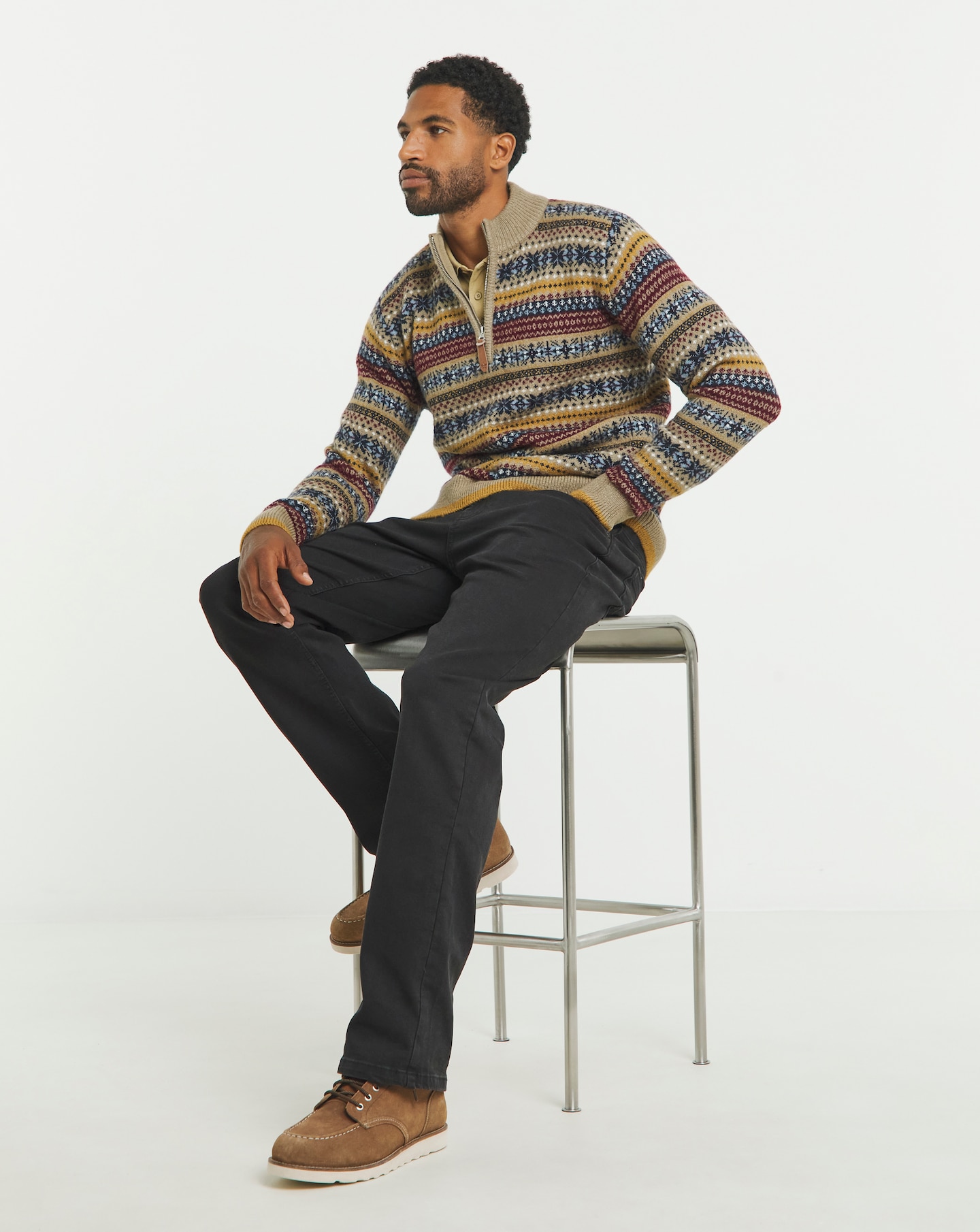 Joe Browns 1/4 Zip Fairisle Jumper