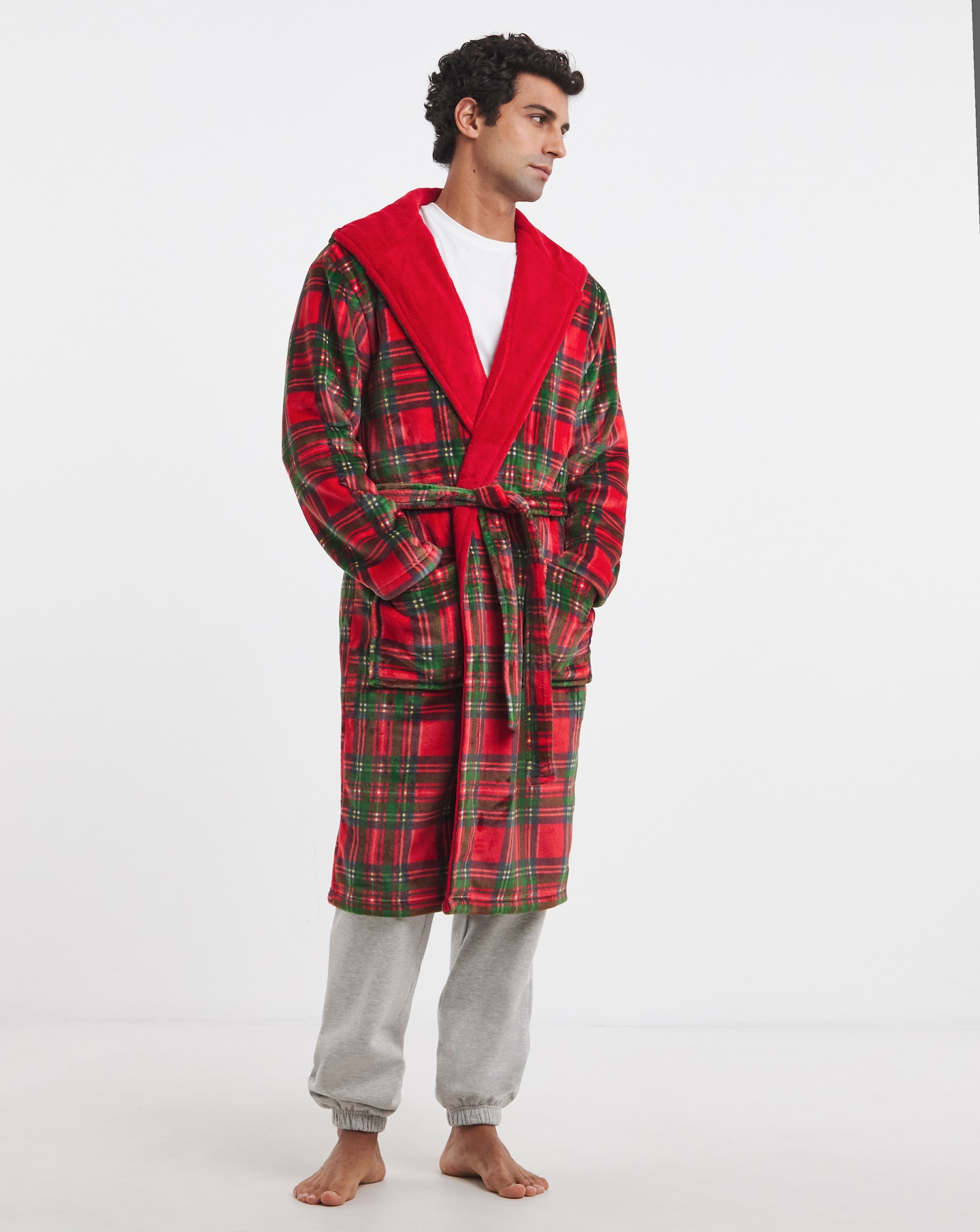 Joe Browns Fleece Checked Dressing Gown