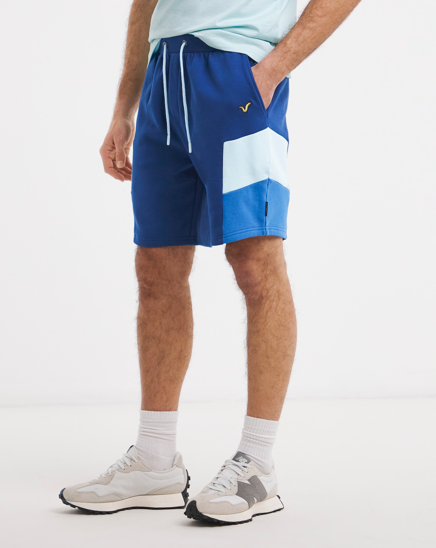 New In - Voi Colour Block Fleece Jog Shorts