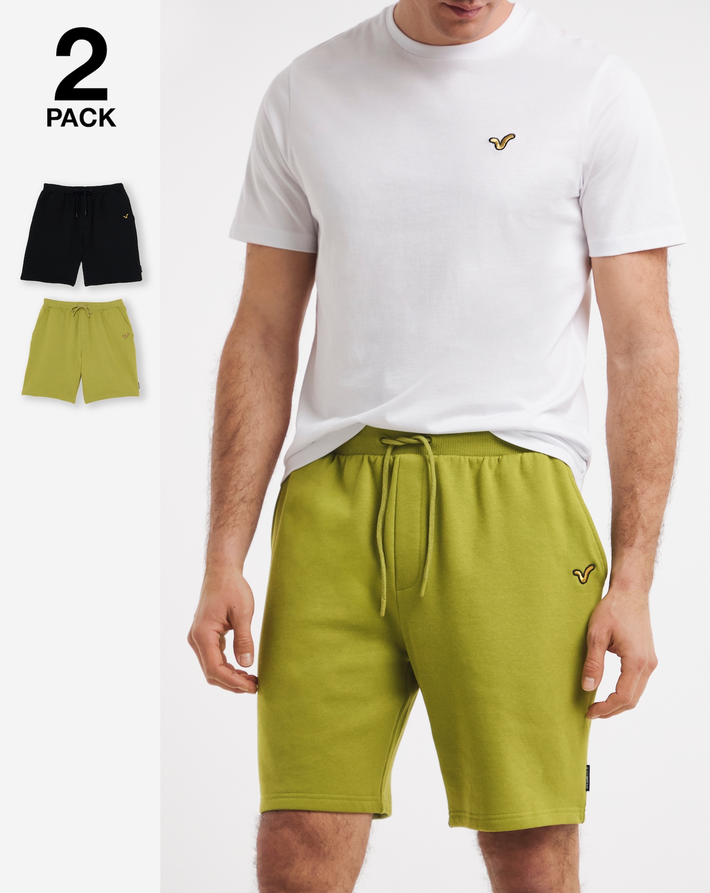 New In - Voi 2 Pack Fleece Jog Shorts