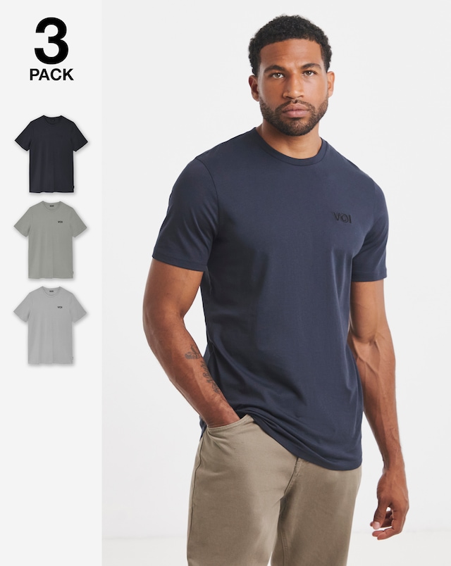 Voi 3 Pack T-shirts Long Length