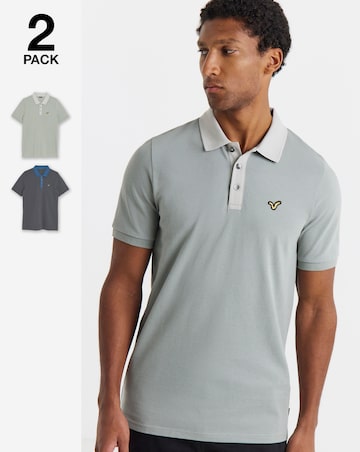 Voi 2 Pack Contrast Collar Pique Polos Long Length