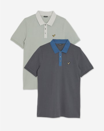 Voi 2 Pack Contrast Collar Pique Polos Long Length