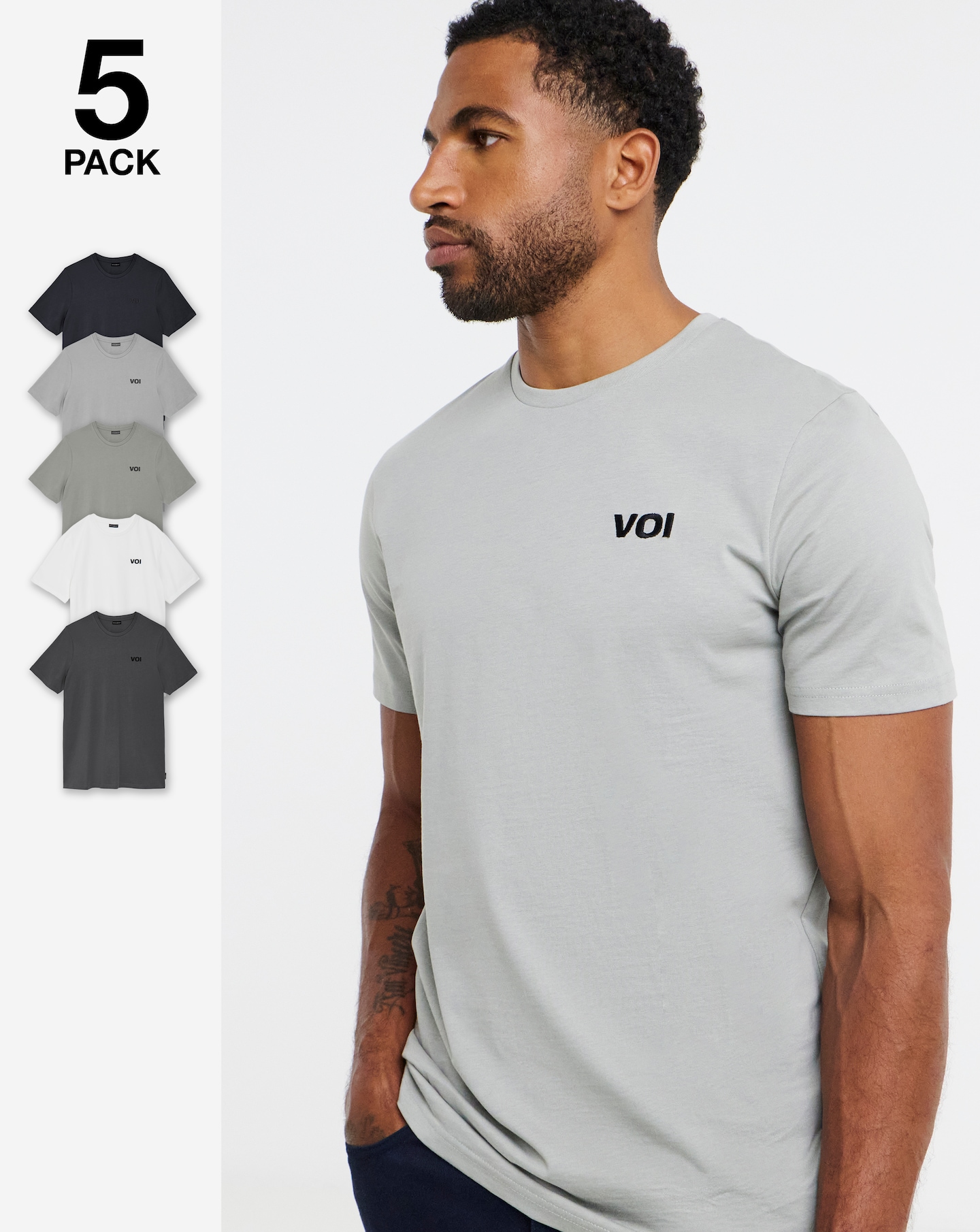 Voi 5 Pack T-shirts Long Length