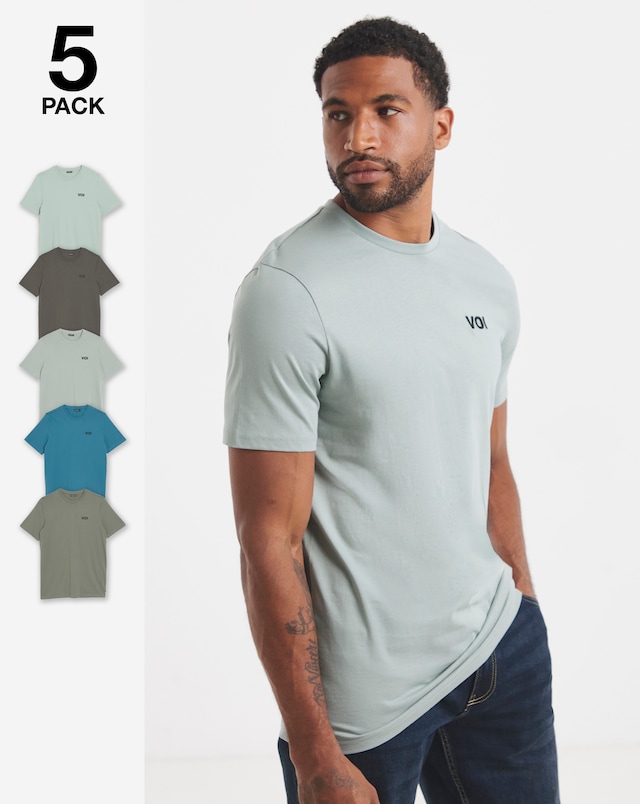 Voi 5 Pack T-shirts Long Length