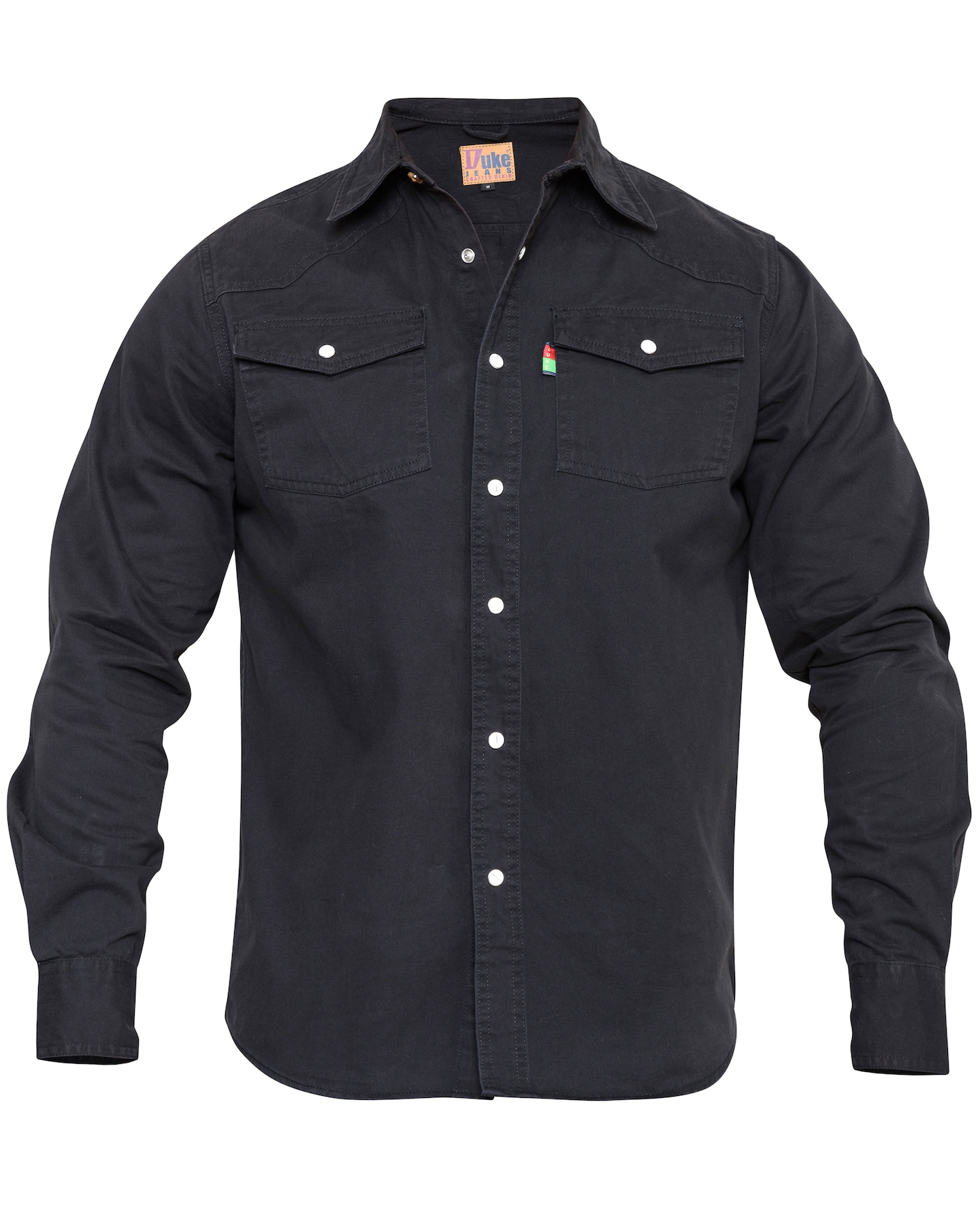 D555 Western Style Black Denim Shirt Jacamo