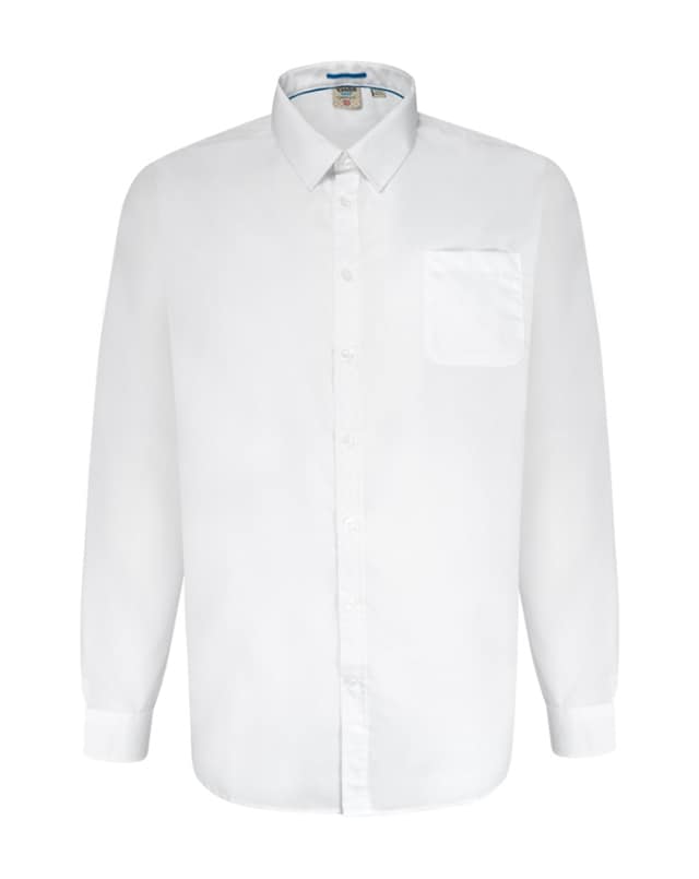 D555 Aiden Long Sleeve Easy Iron White Shirt