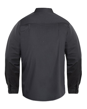 D555 Big & Tall Corbin Long Sleeve Easy Iron Classic Shirt with Pocket - Black