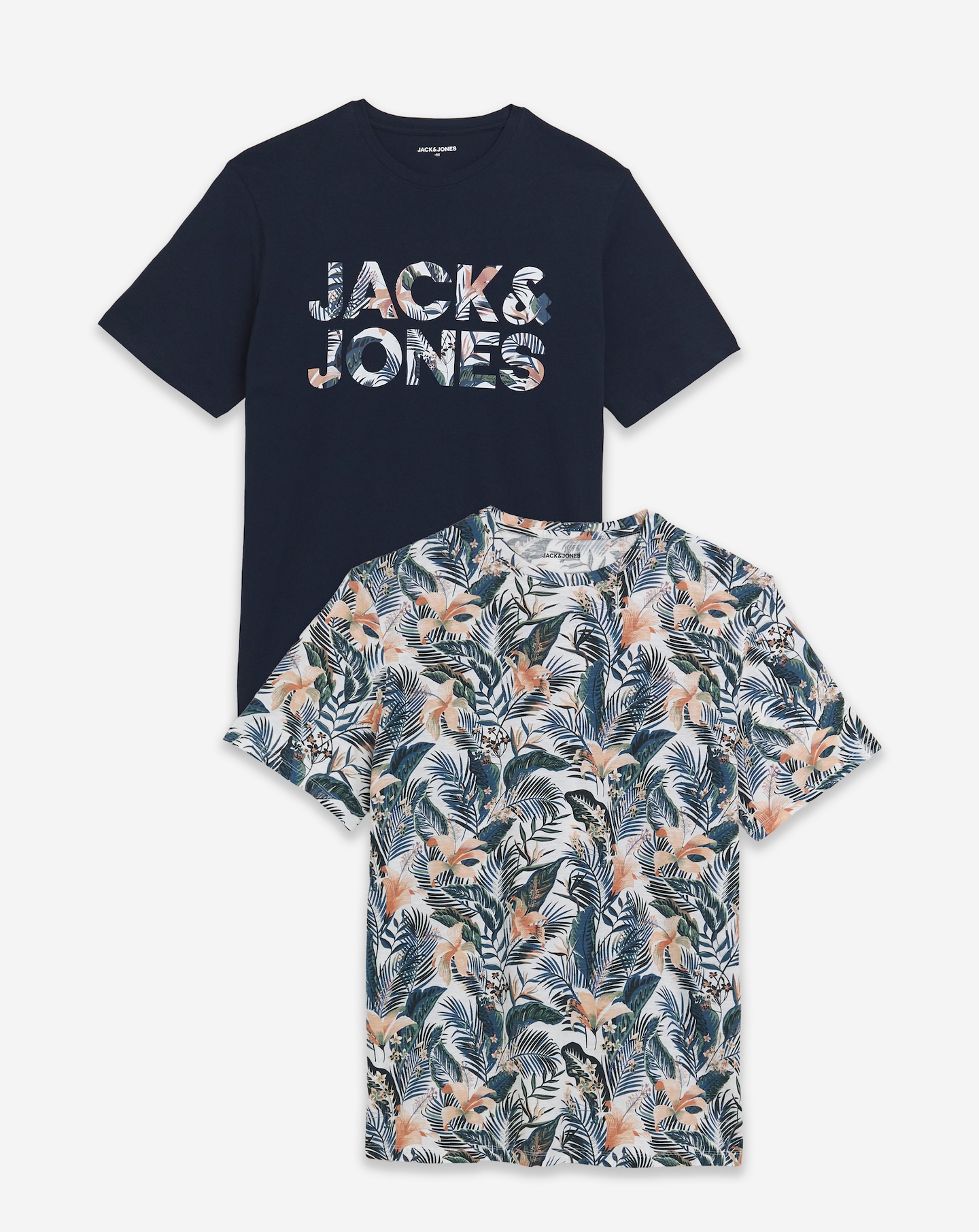 Jack & Jones Floral Logo T-Shirt 2 Pack
