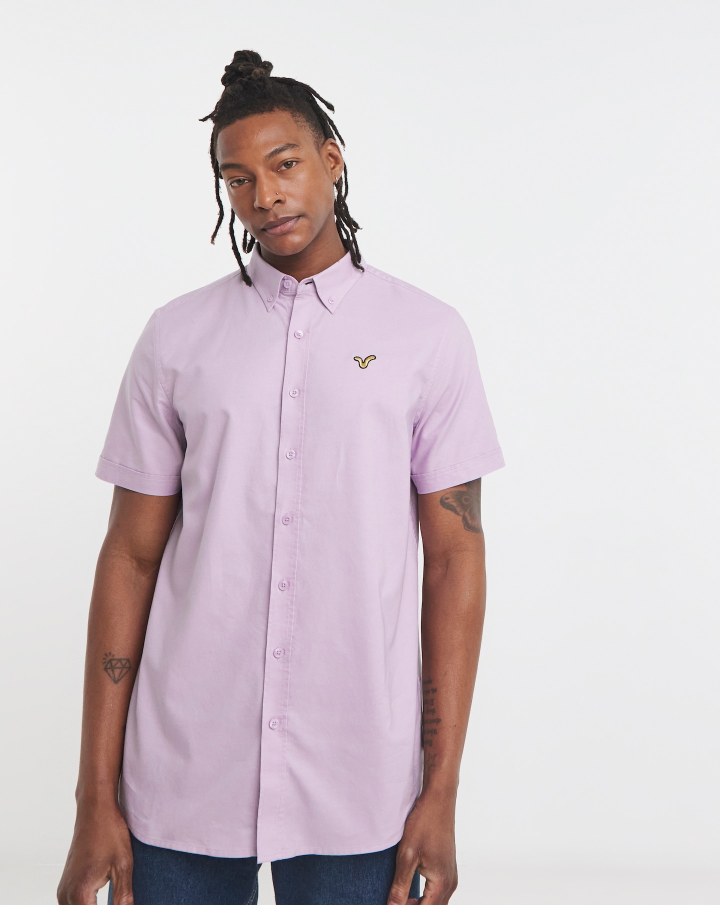 Voi Plain Oxford Short Sleeve Shirt Long