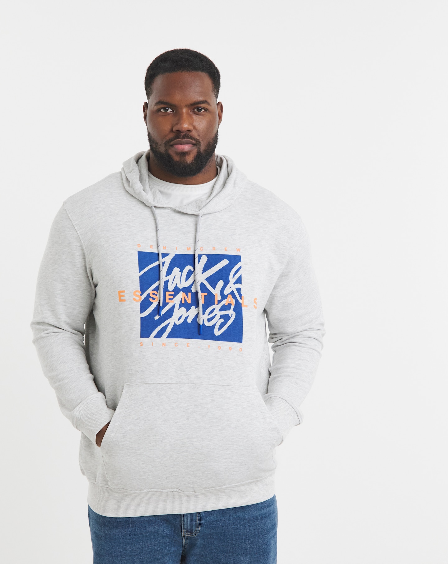 Jack & Jones Colton Logo Hoodie - Grey