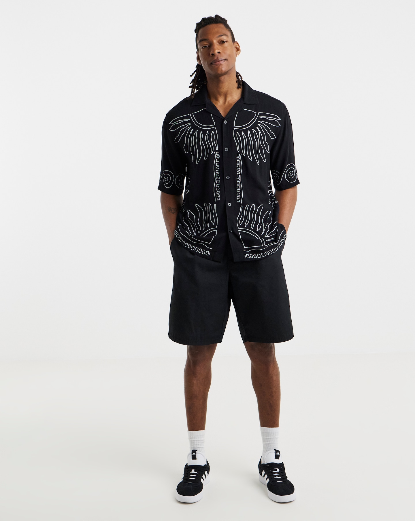 New In - Only & Sons Wright Printed Shirt - Black