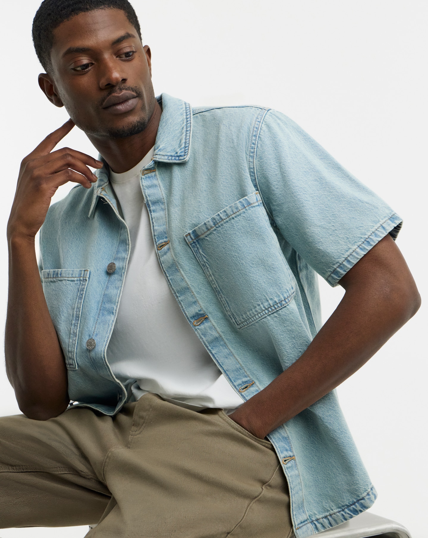 New In - Only & Sons Boxy Denim Shirt - Blue