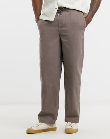 Only & Sons Times Loose Fit Drawstring Waist Trousers - Brown