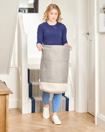 Minky 86L Round Laundry Hamper with Drawstring