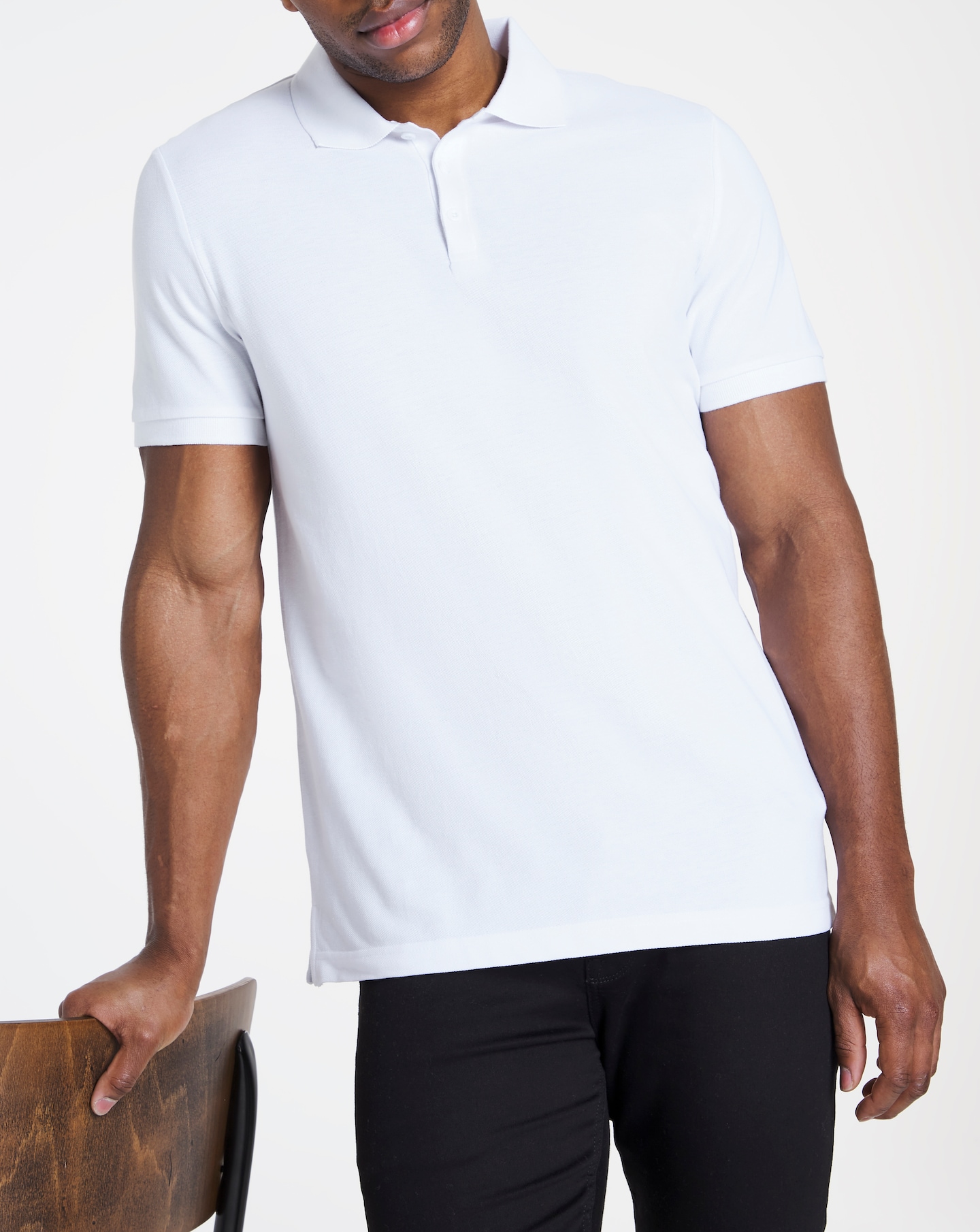 Pure Cotton Pique Polo Long- White
