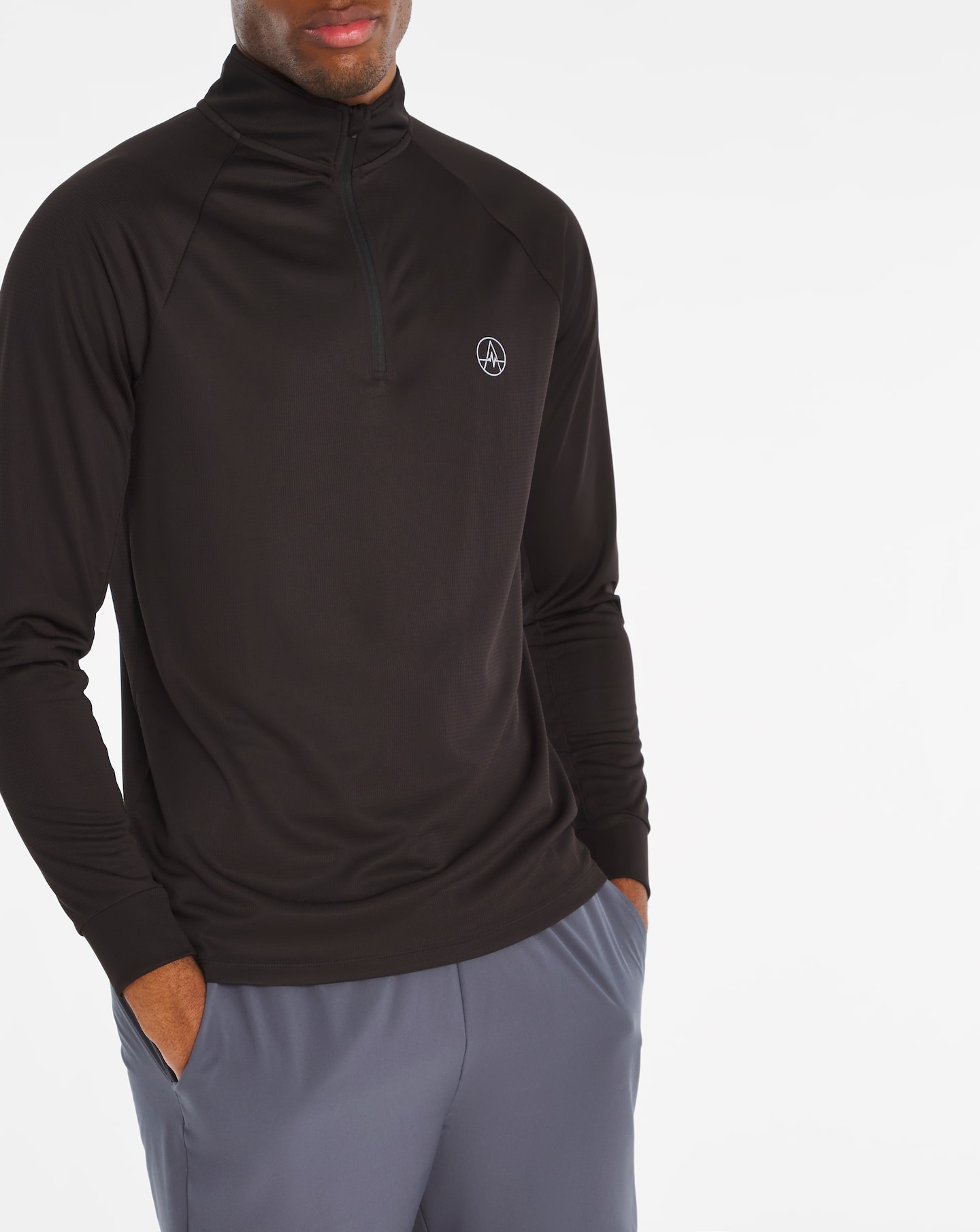 Jacamo Active Black 1/4 Zip Training Top | Jacamo