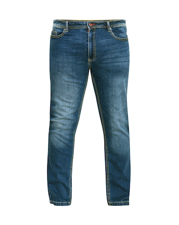 D555 Big & Tall Ambrose Tapered Fit Stretch Jeans - Vintage Blue
