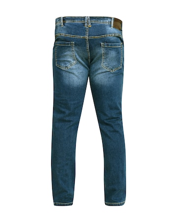 D555 Big & Tall Ambrose Tapered Fit Stretch Jeans - Vintage Blue