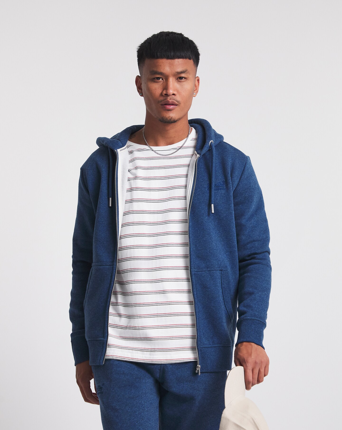 Superdry Travel Sticker Zip Hoodie in Blue