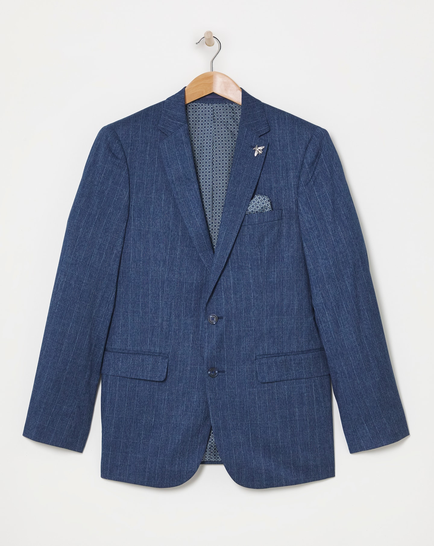 Jonny Navy Check Suit Jacket