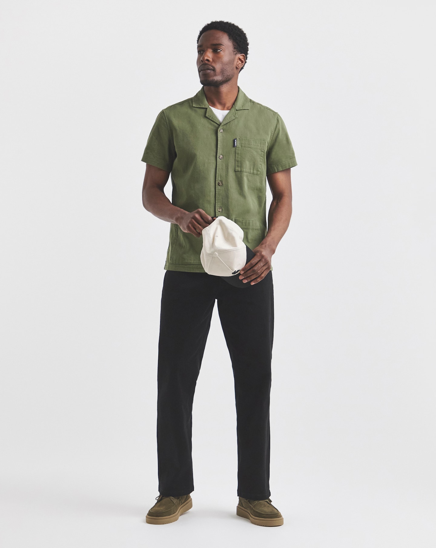 Black Loose Fit Gabardine Jeans