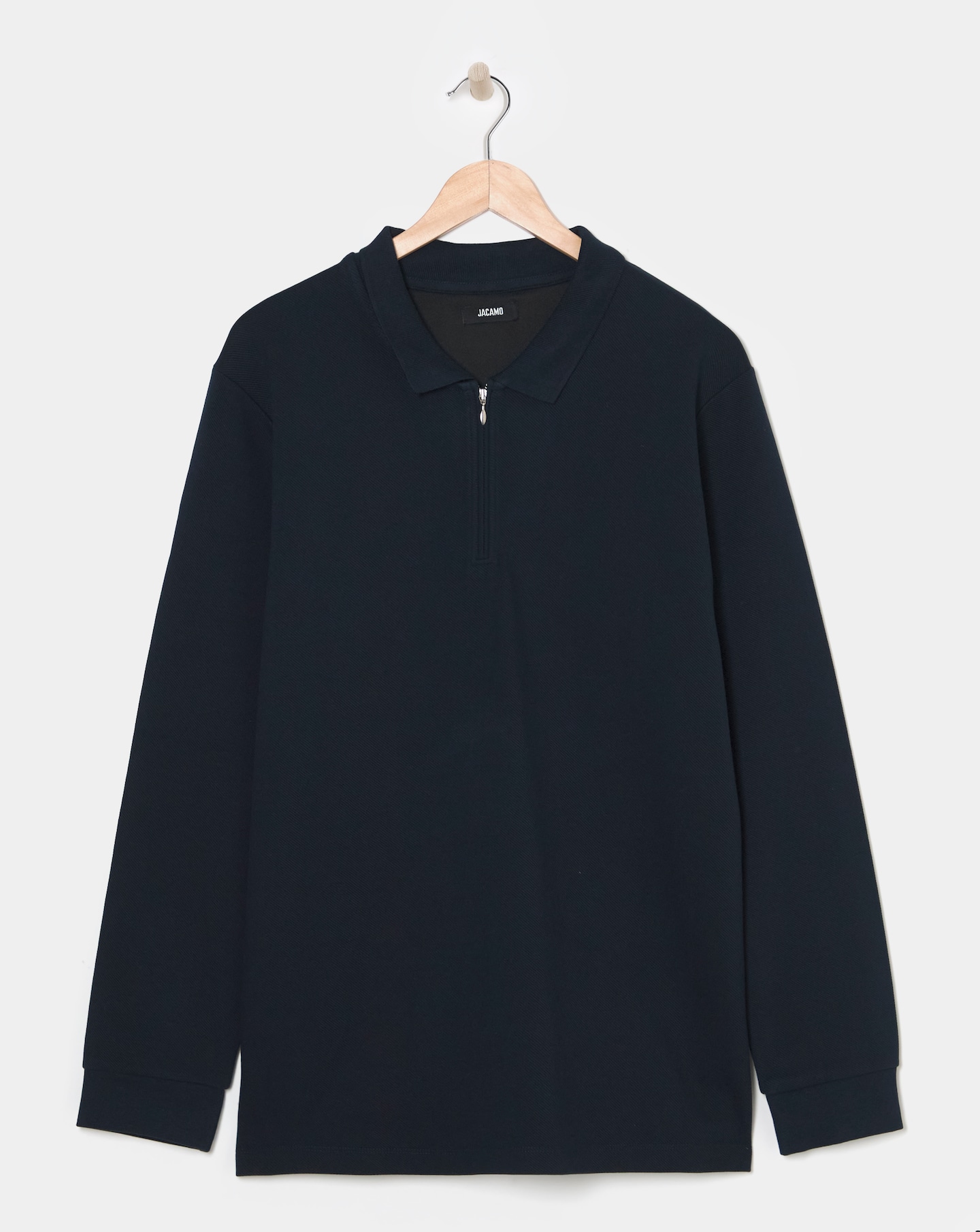 Longsleeve Textured Jersey Polo