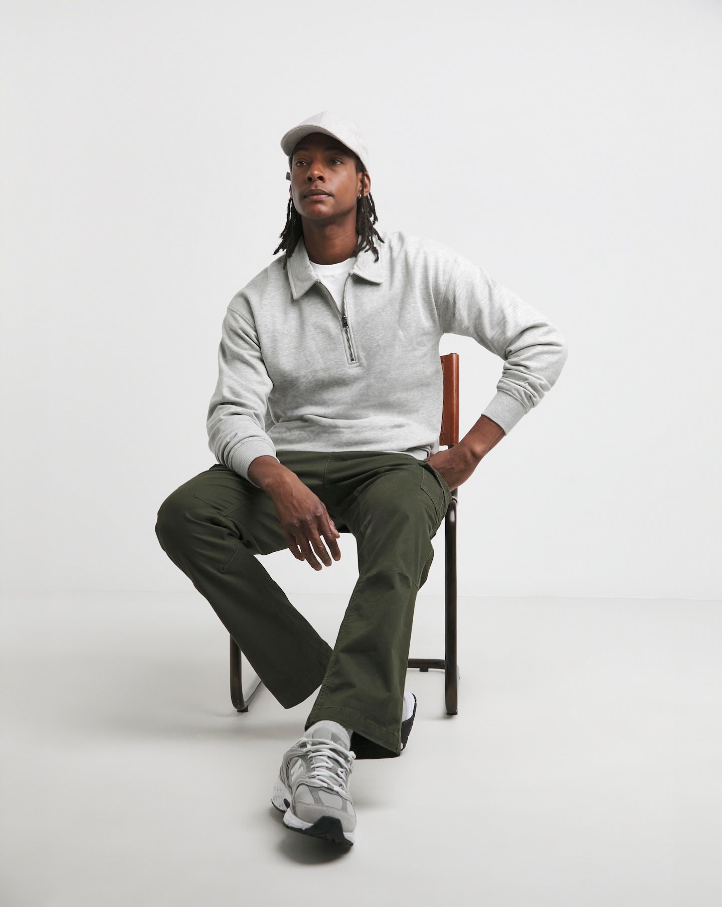 1/4 Zip Relaxed Fit Polo Sweatshirt